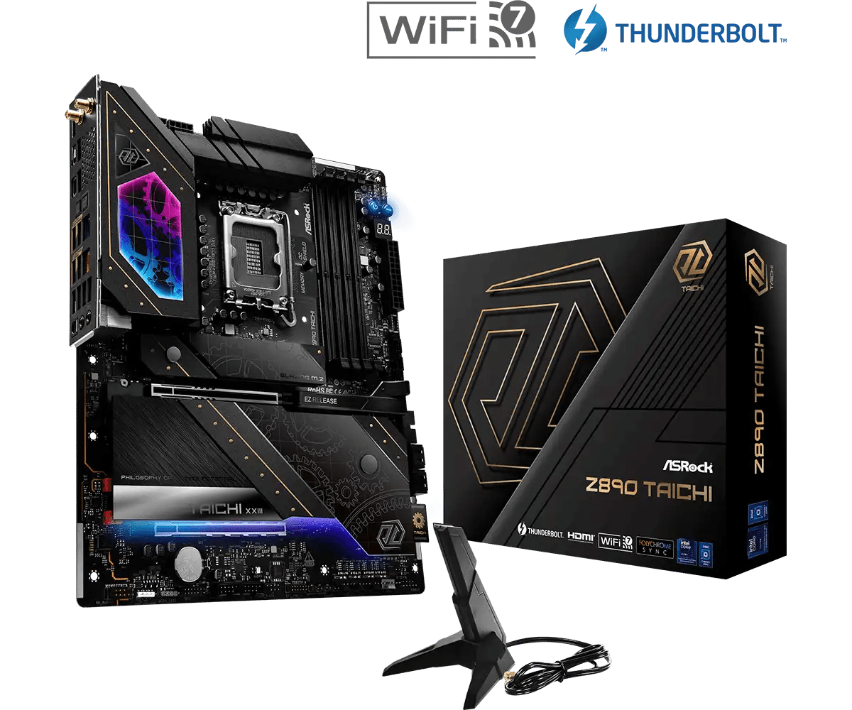 ASRock Z890 Taichi LGA1851 Socket Gaming Motherboard - Vektra Computers LLC ASRock Z890 Taichi LGA1851 Socket Gaming Motherboard - Vektra Computers LLC